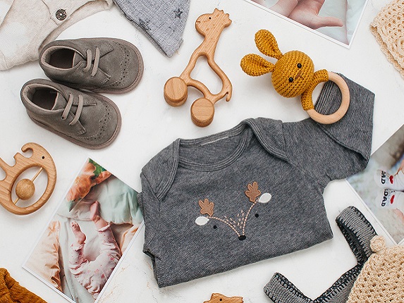 plenty of options of 100% organic baby clothing