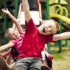 kids on a slide