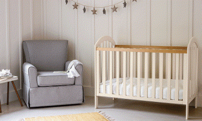 designer nursing chair and crib