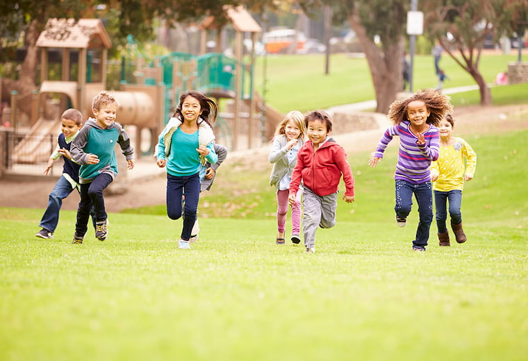 kids running in the park