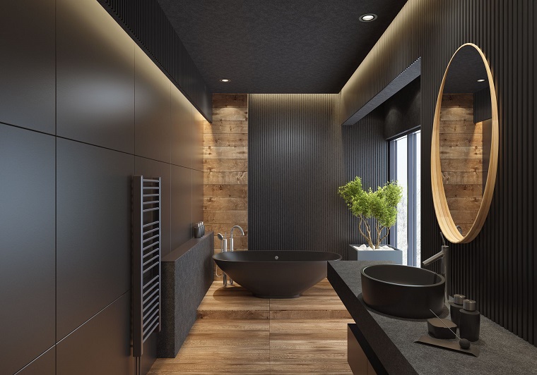 dark scandi bathroom