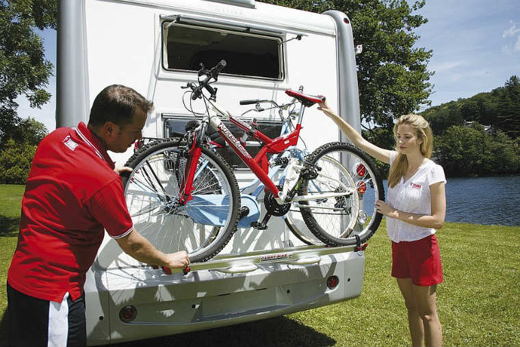 caravan bike rack nature