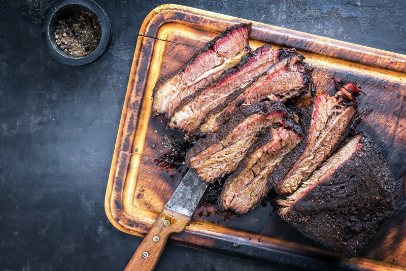 smoked meat on pellet smoker grill