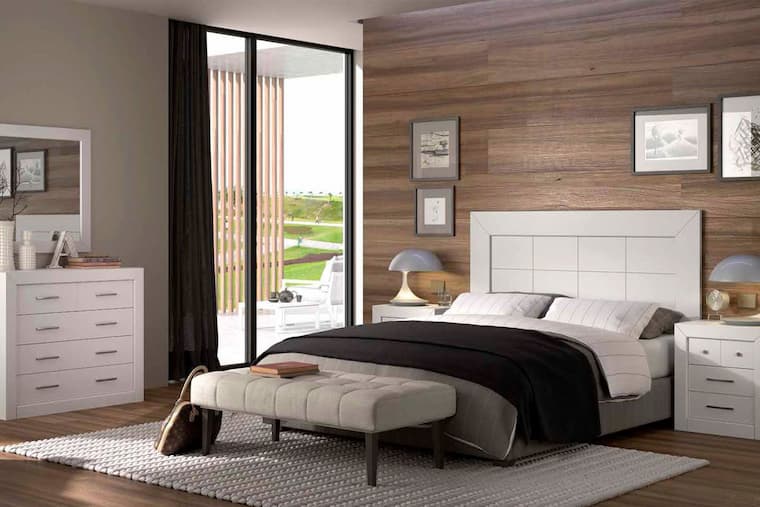 modern bedroom with decorative accessories