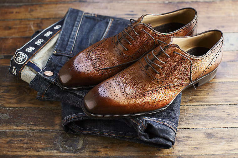leather shoes with jeans