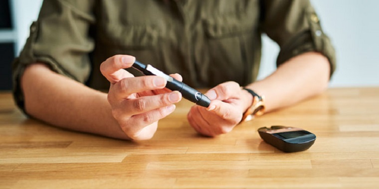 man managing diabetes