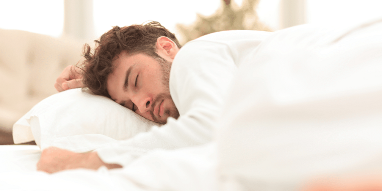 man sleeping comfortably 