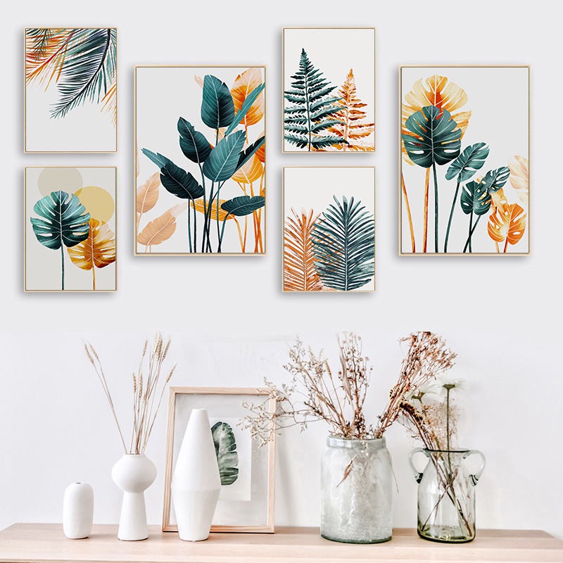 wall art frames with leaves