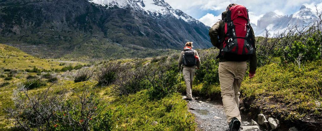 Man and woman hiking