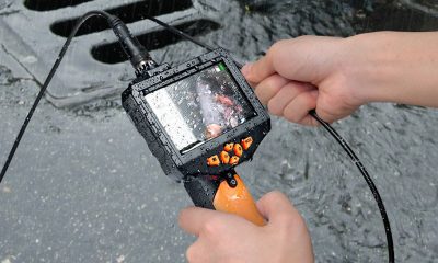 Borescope inspection camera in use