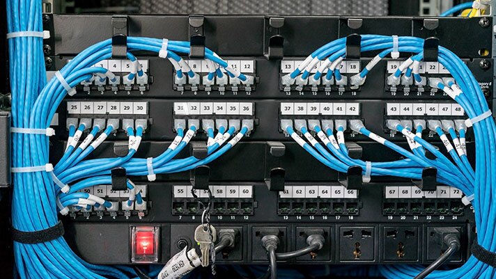 A lot of organized Cables with Zip Ties