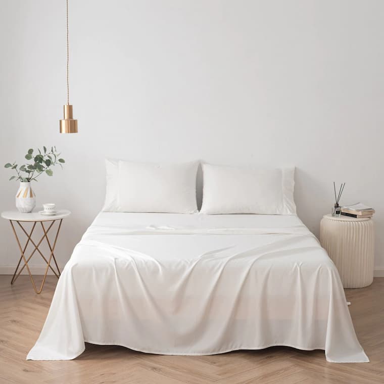 bamboo sheet set ivory with bamboo pillow cases