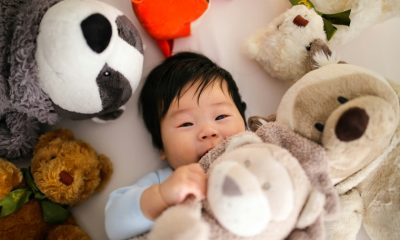 baby playing with toys